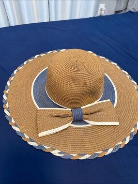 Wide Brim Straw Sun Hat with Bow